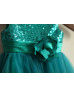 Turquoise Sequin Tulle Short Flower Girl Dress